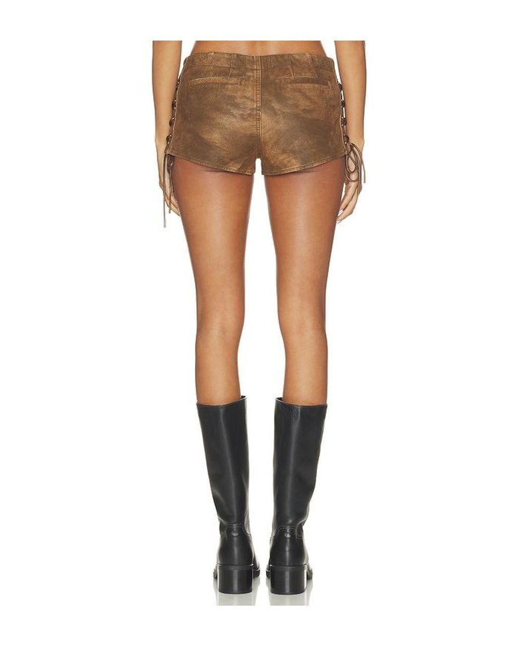 Free People Black Sun Siren Suede Mirco Short