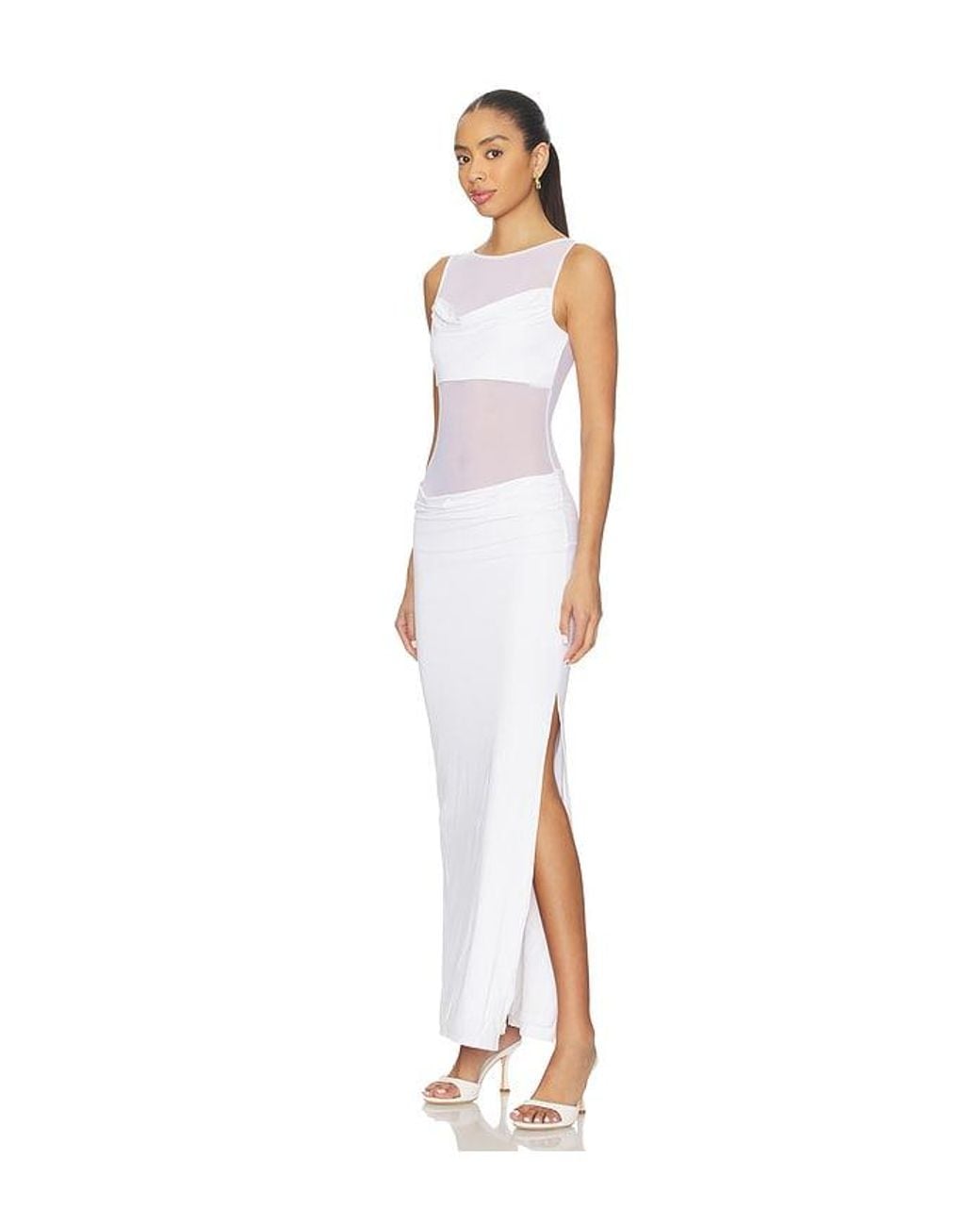 Runaway the Label White Wilona Cowl Maxi Dress