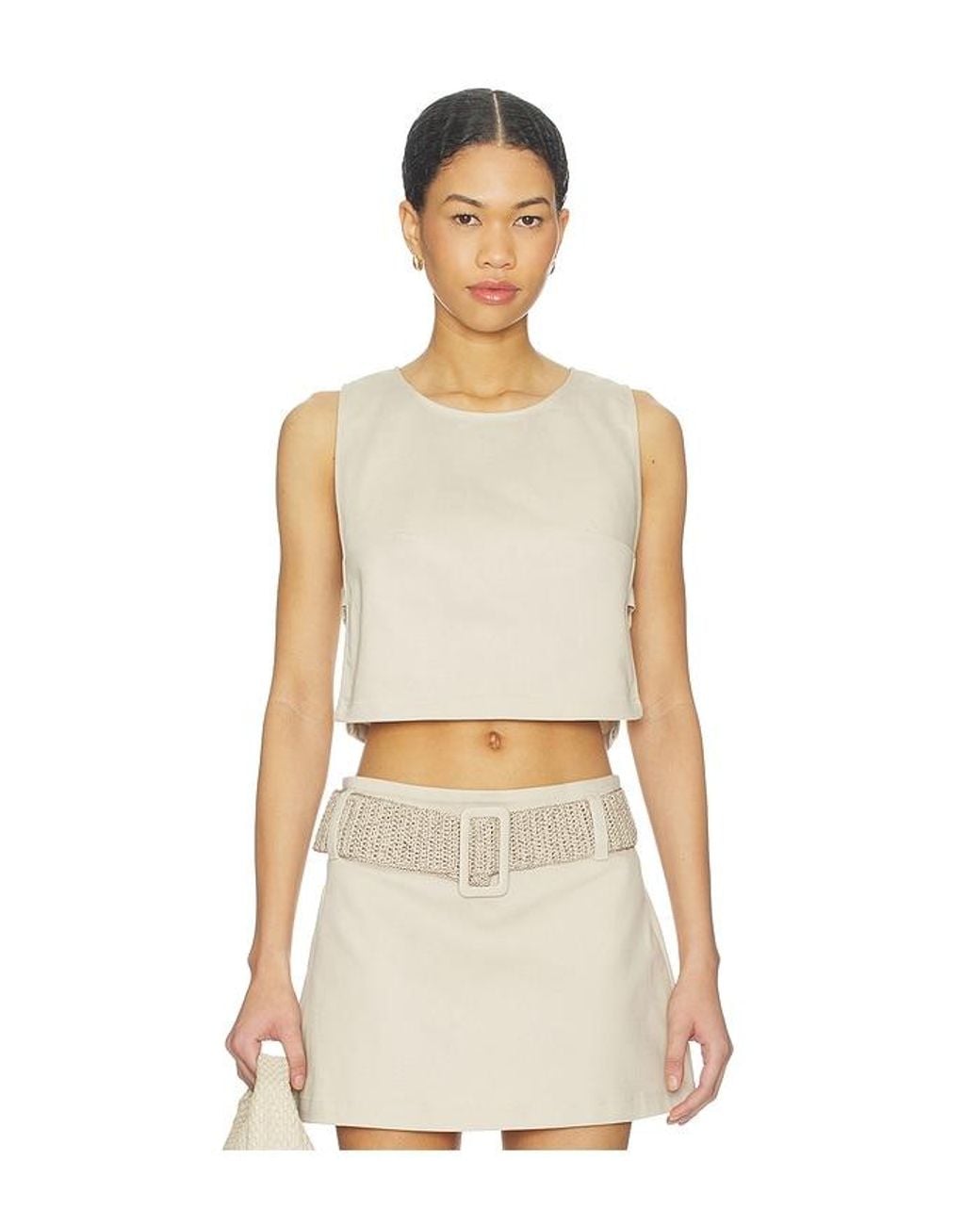 MY BEACHY SIDE Natural Alba Denim Top