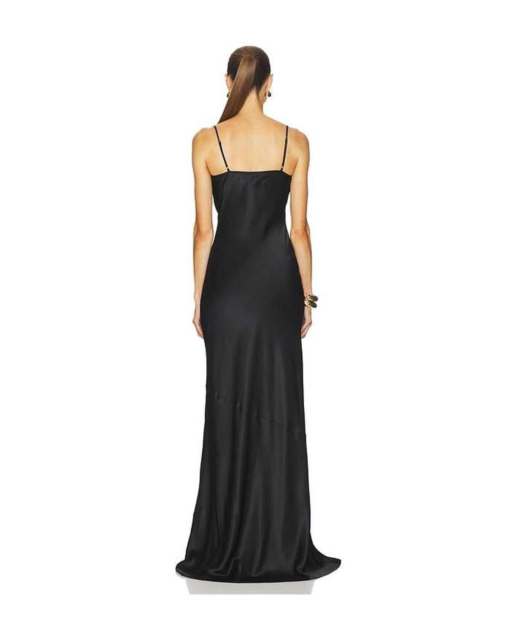 L'Agence Black Selene Lace Cowl Gown