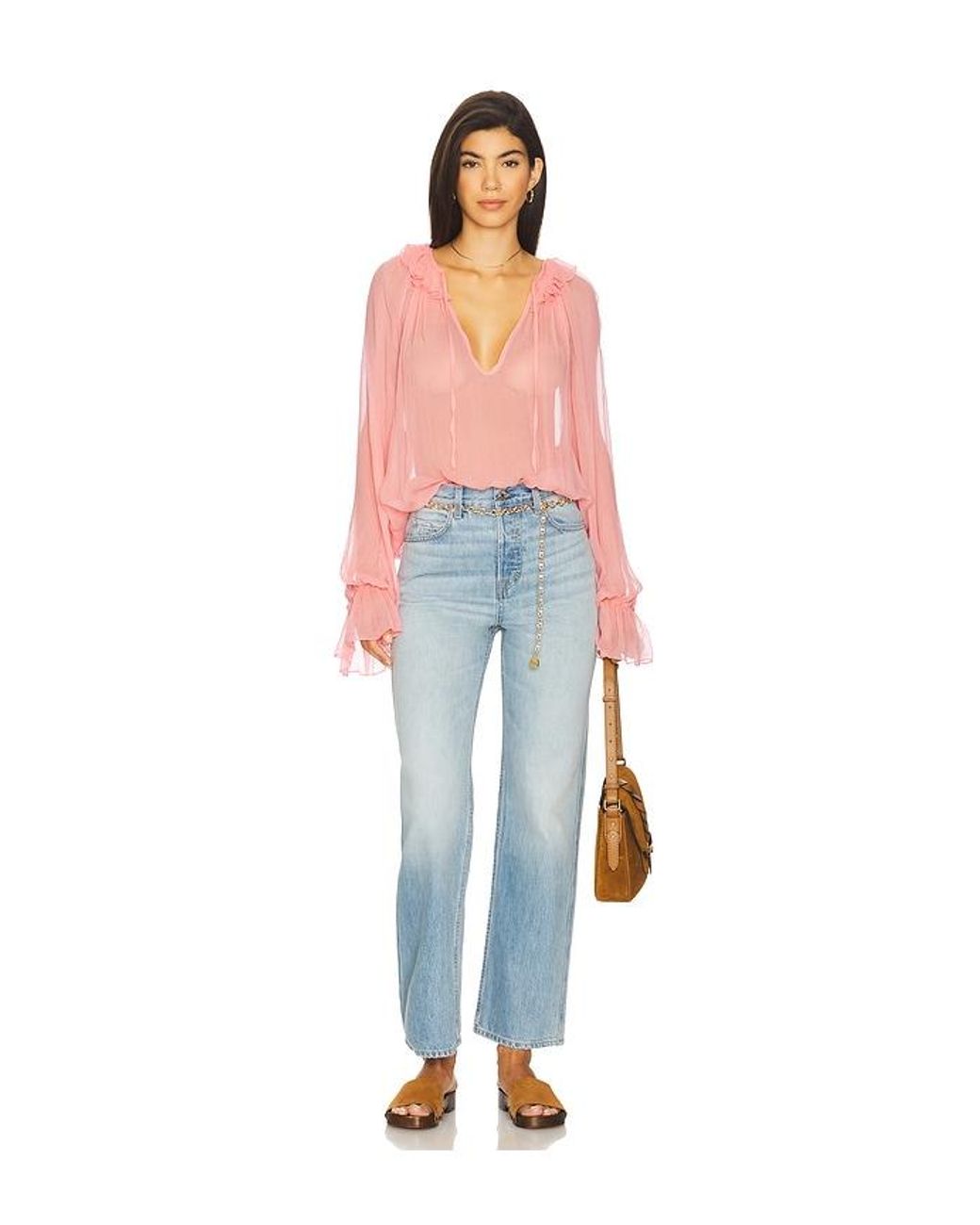 Lovers + Friends White Evelyn Sheer Top