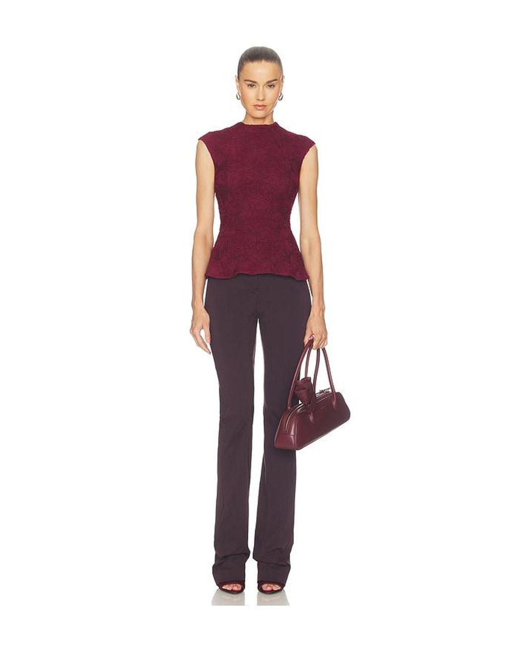 ROTATE BIRGER CHRISTENSEN Purple Flower Mesh Top