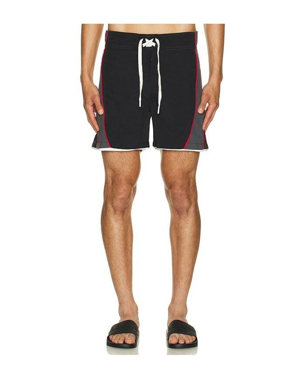 JUNGLES Black Y2K Panel Boardshorts for men