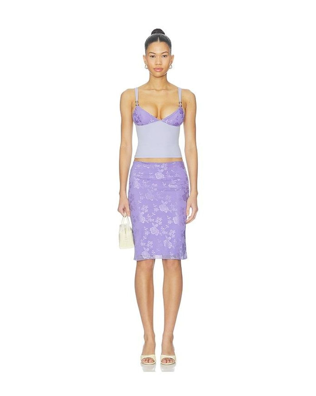 Tiger Mist Purple Orly Midi Skirt