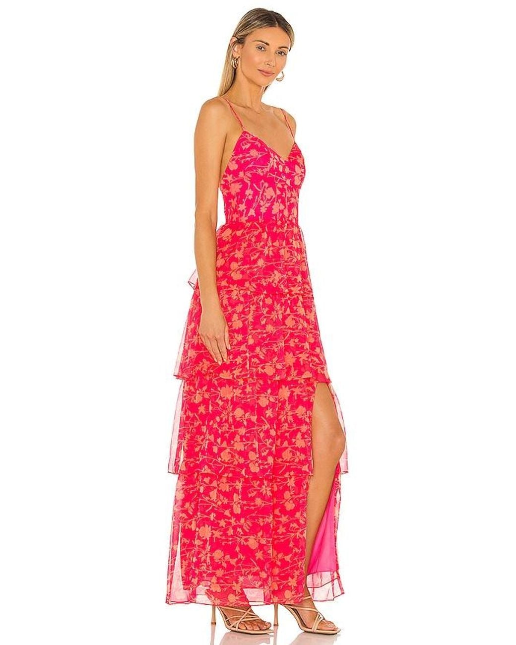 Amanda Uprichard Red Thaddea Maxi Dress
