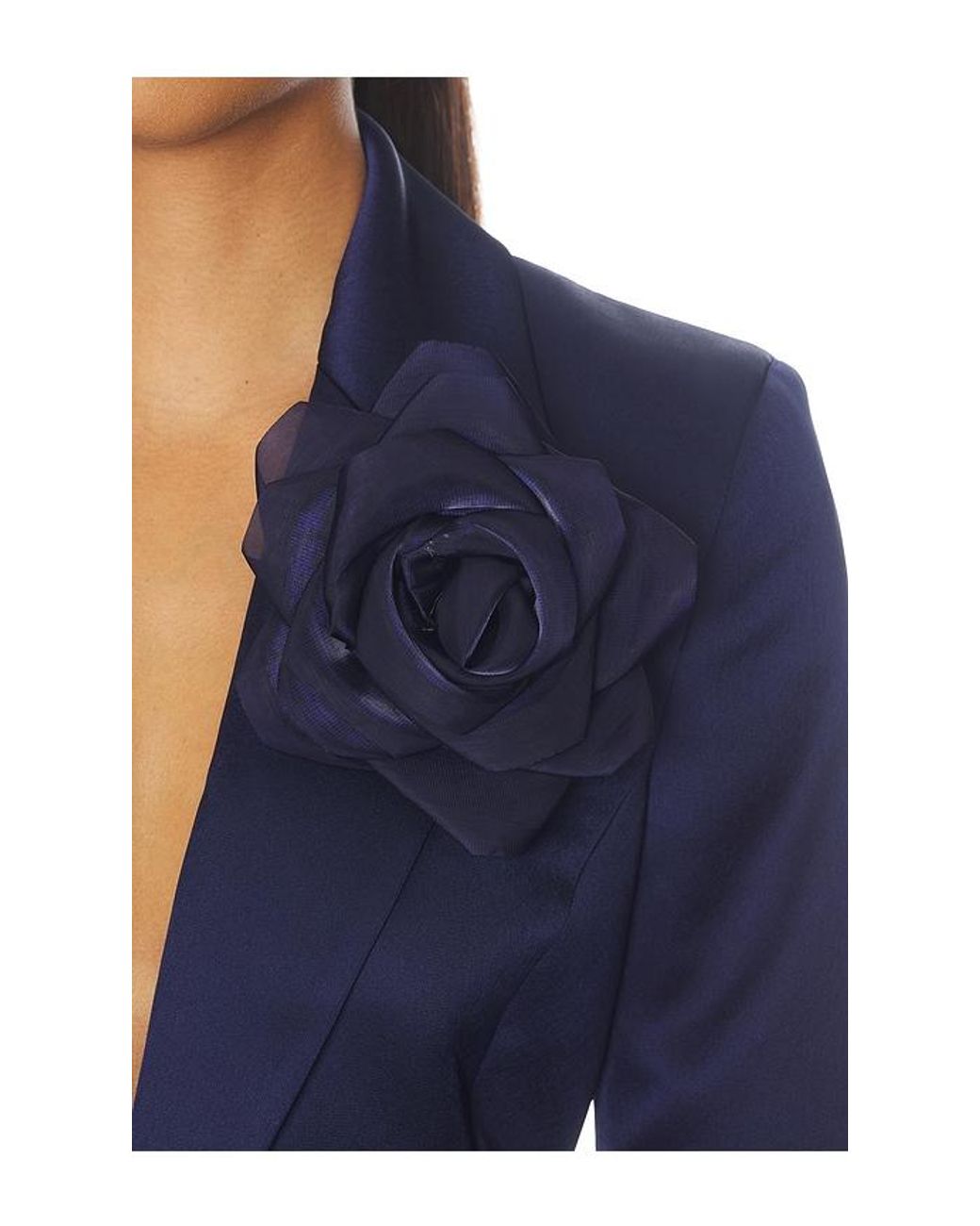 Nadine Merabi Blue Satin Blazer