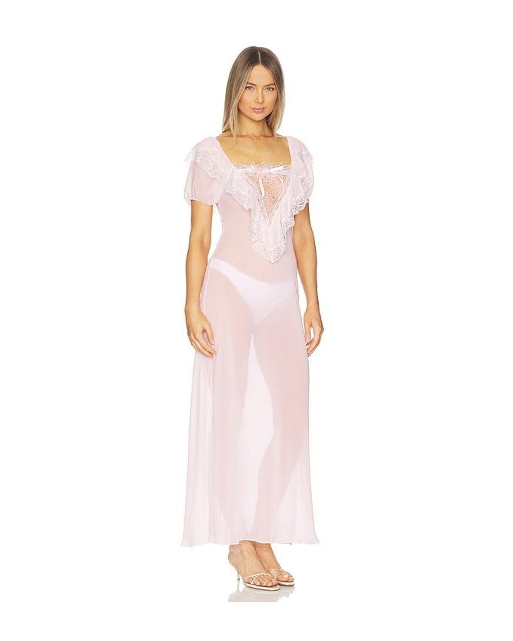 For Love & Lemons White Grace Maxi Slip Dress