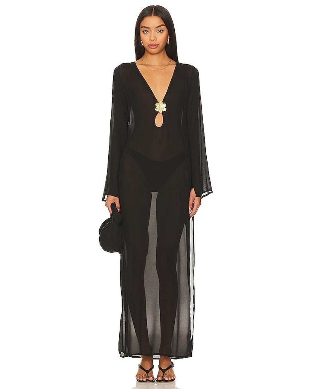Cin Cin Black Hotline Maxi Dress