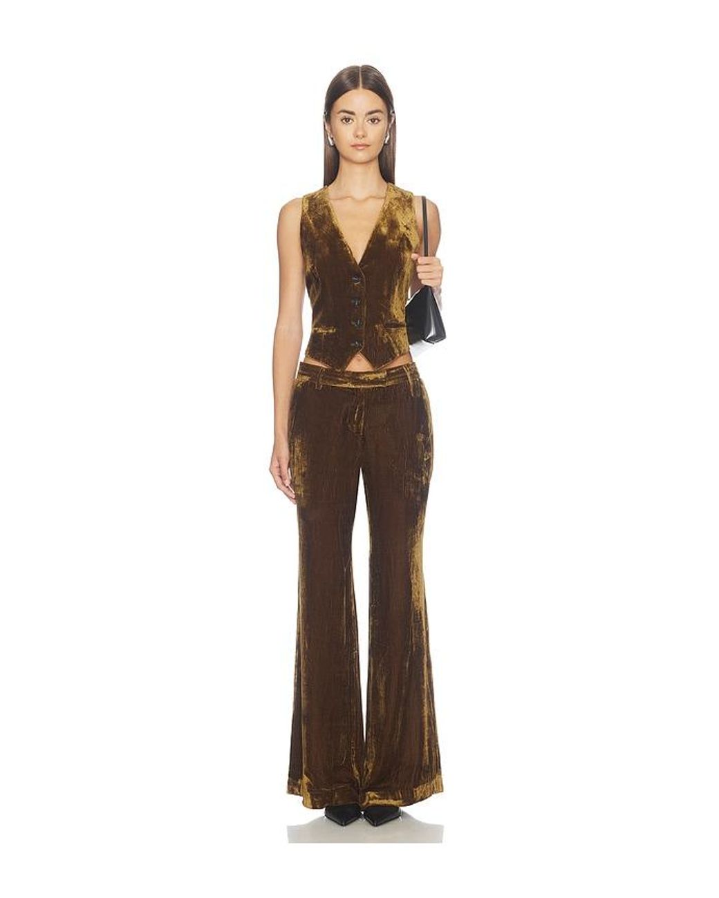 Courtney Zheng Multicolor Silk Velvet Corduroy Vest