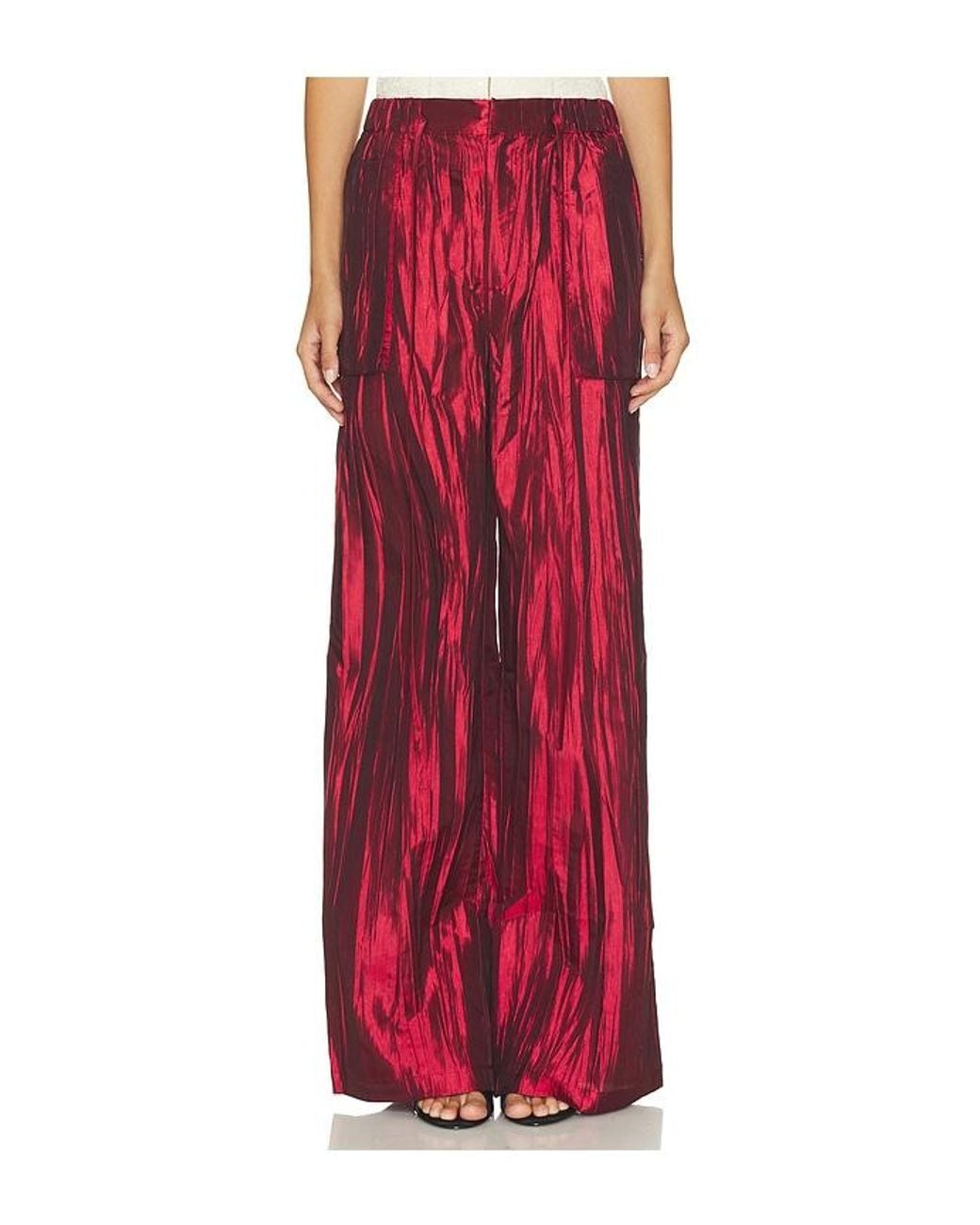Kim Shui Red Akdeniz Satin Pant