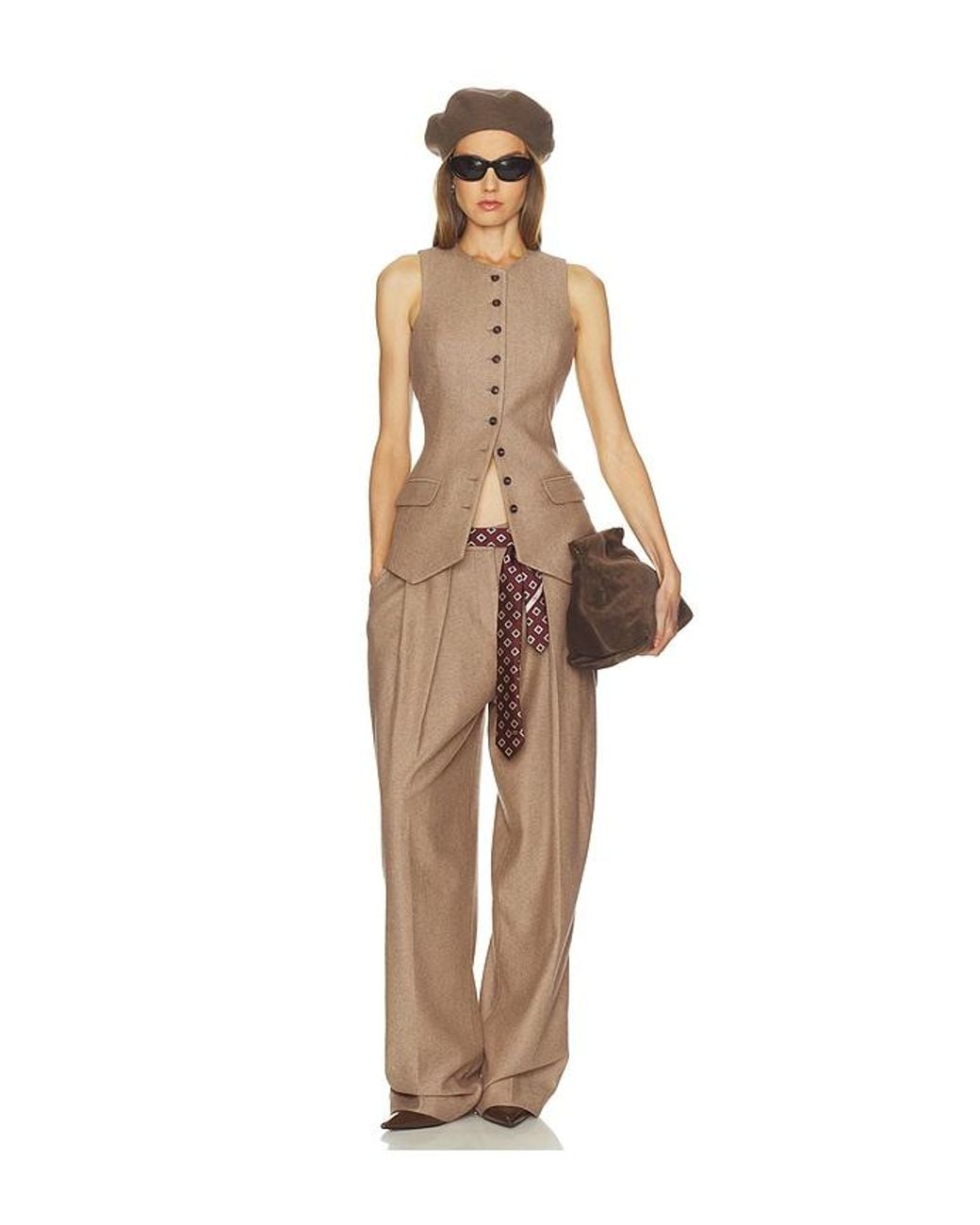 Helsa Natural Italian Herringbone Waistcoat