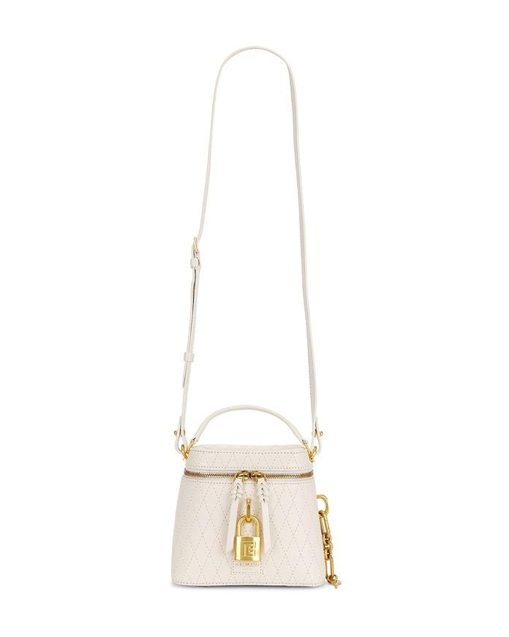 Balmain White Pulse Vanity-stitched Bag