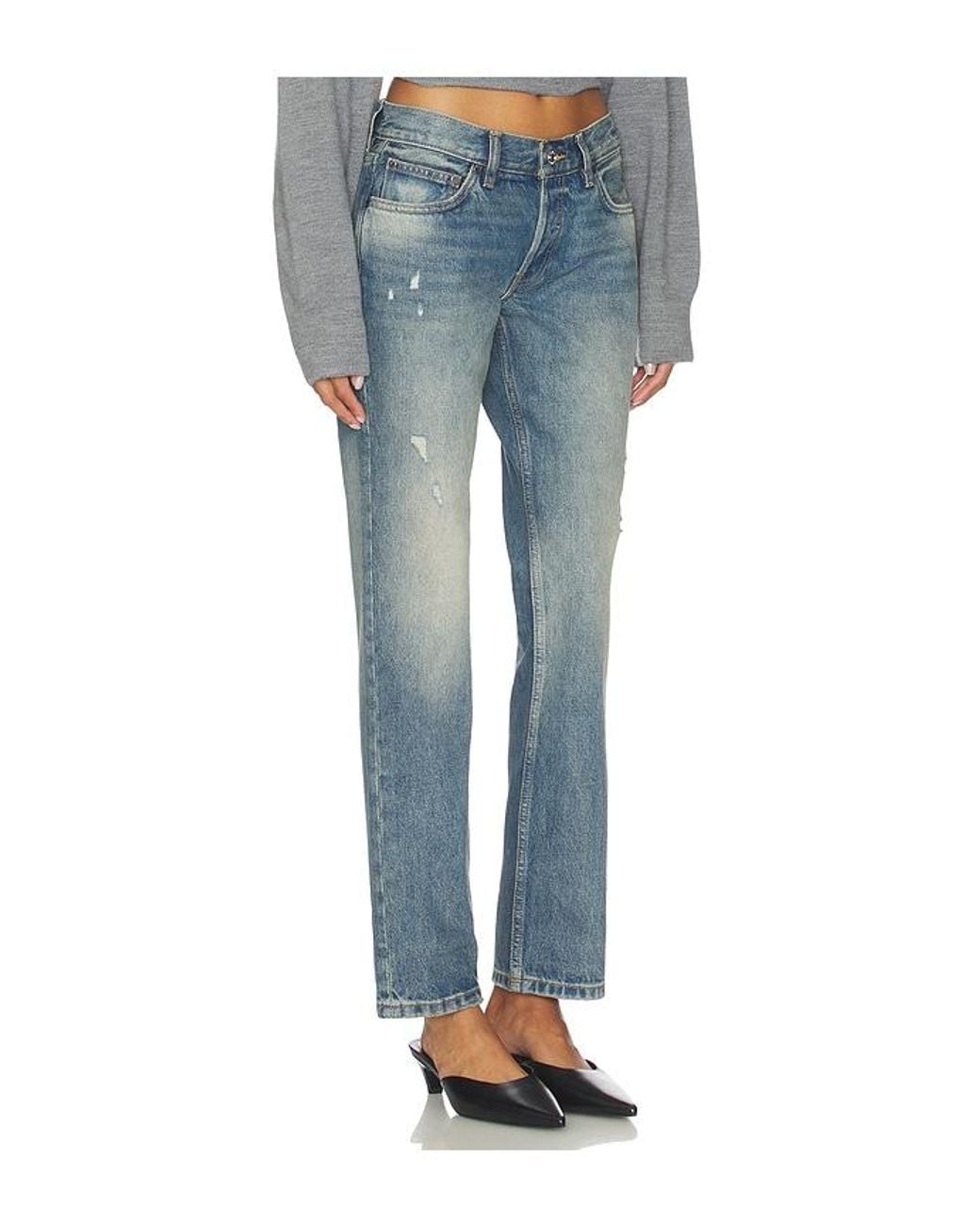 EB DENIM Blue Low Rise Straight Leg
