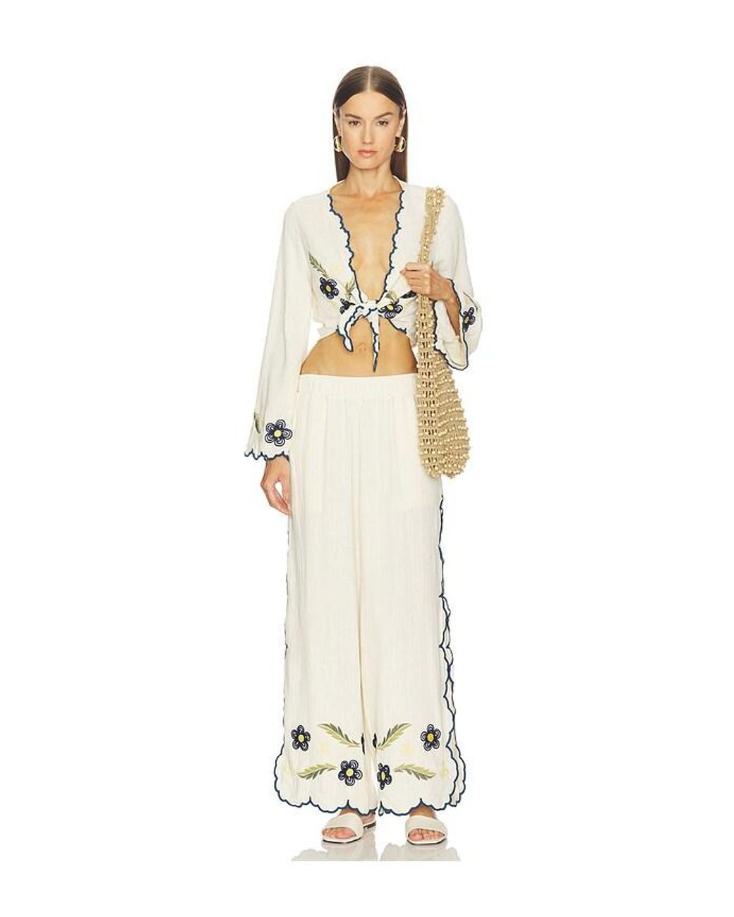Agua Bendita White Winter Pants