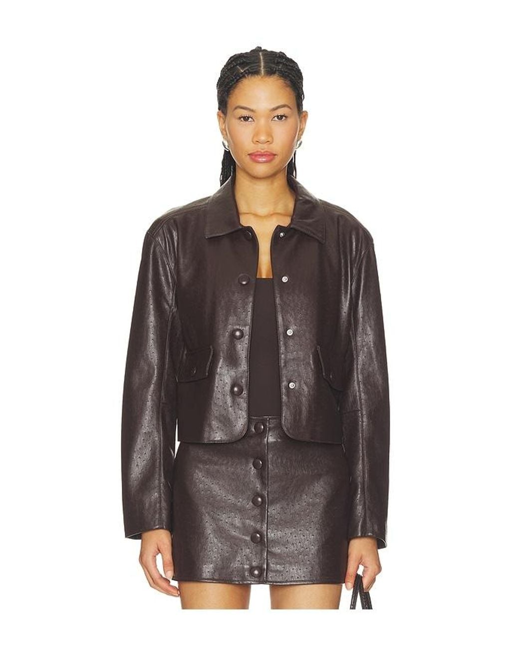 Blank NYC Brown Faux Leather Jacket