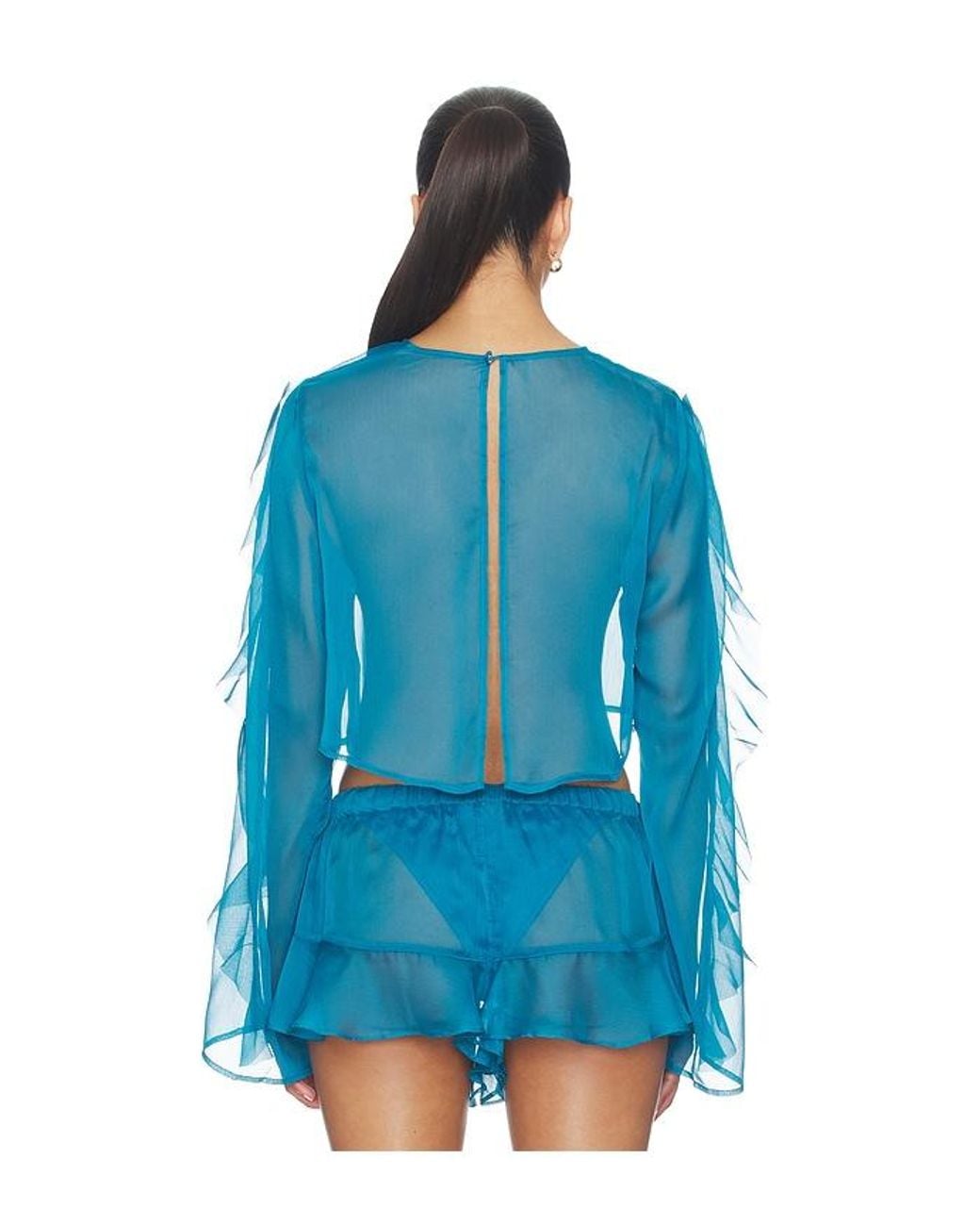 Shani Shemer Blue Thoma Cropped Shirt
