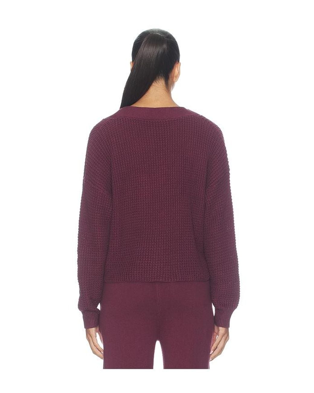 Eberjey Purple Recy Sweater Crop Cardigan