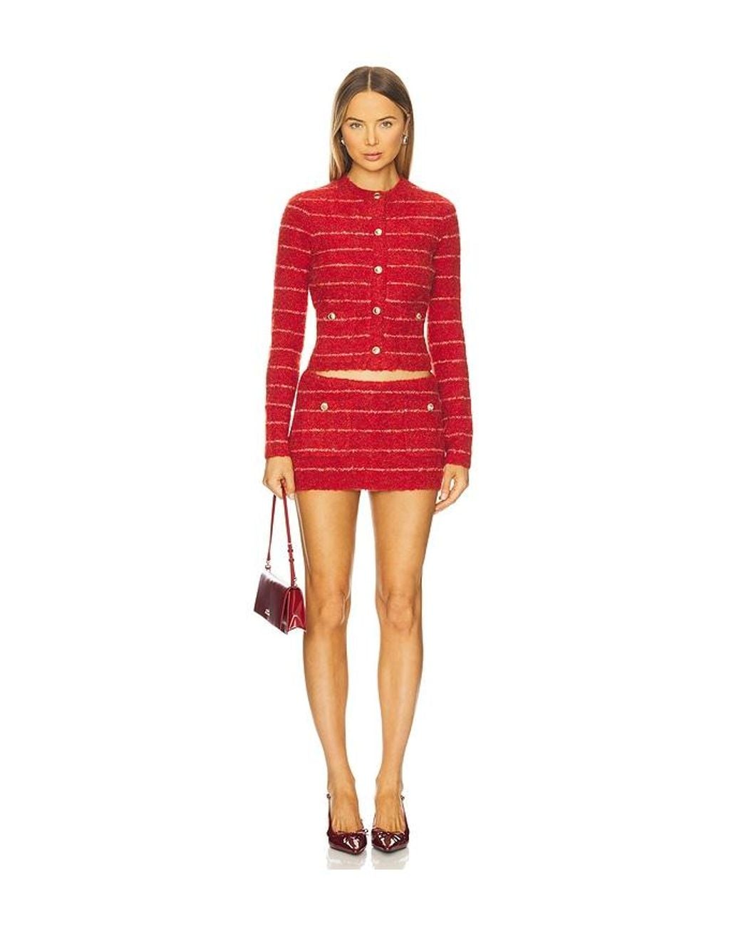 GUIZIO Red Carline Mini Skirt