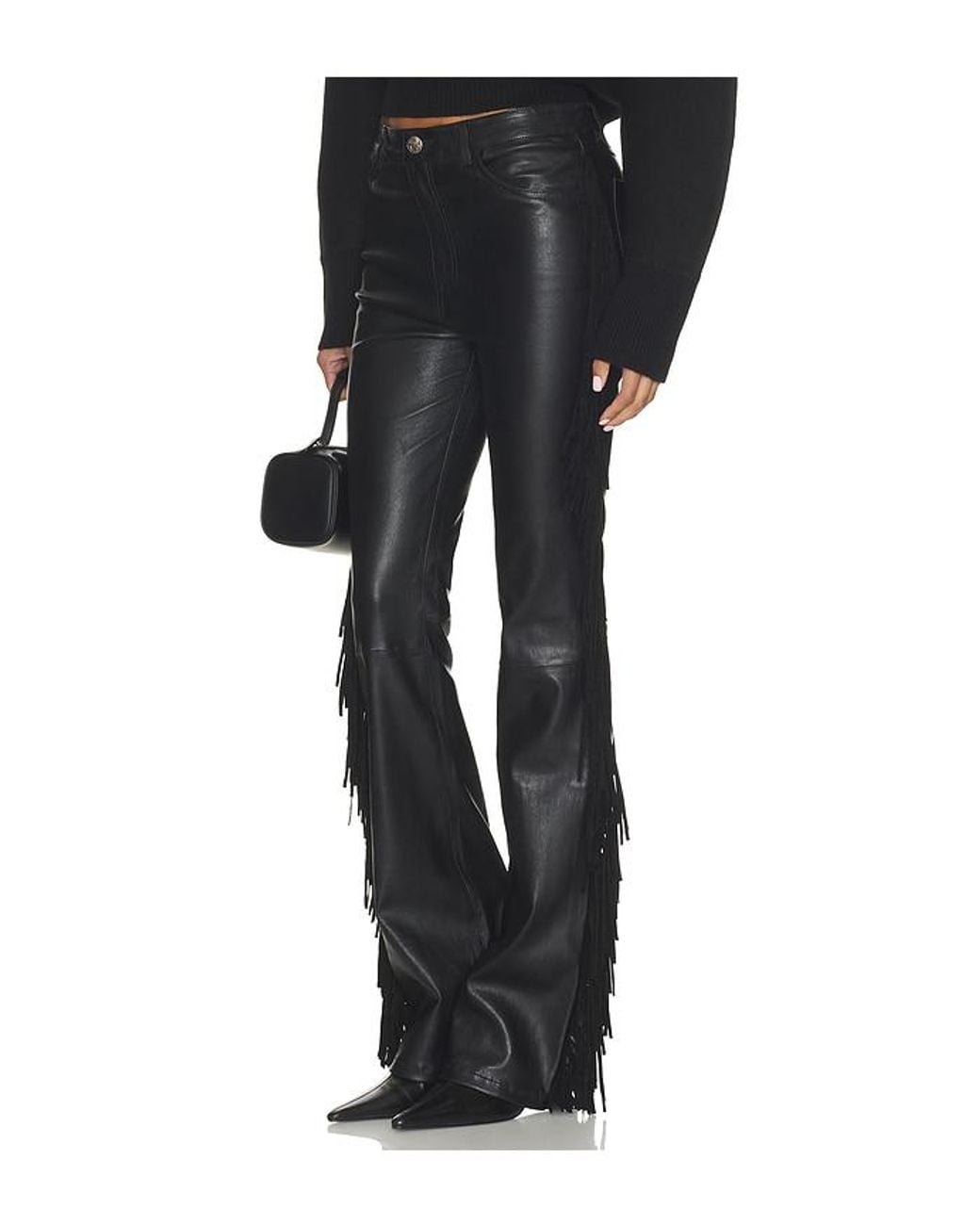 SPRWMN Black Fringe Micro Flare Pant