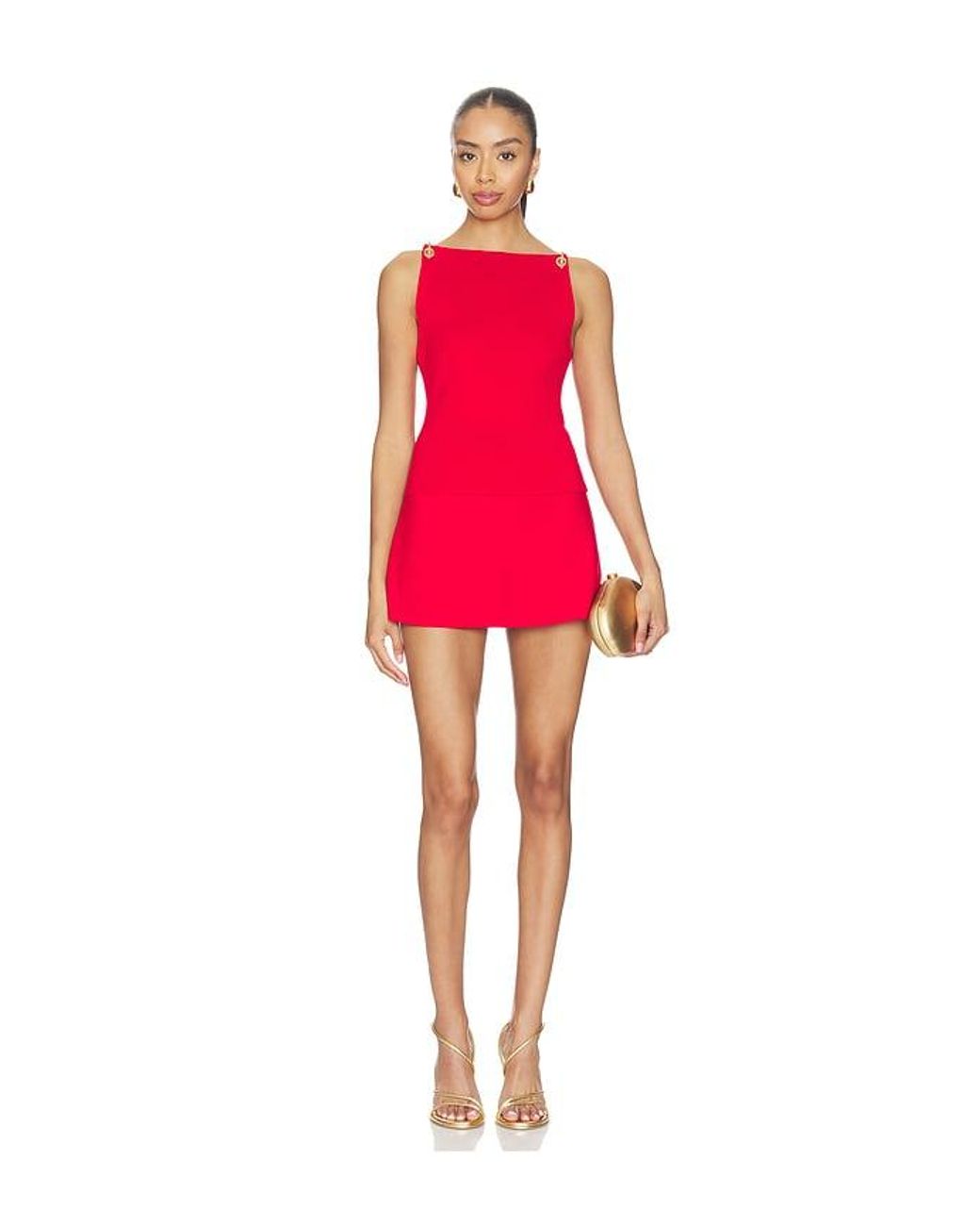 Cult Gaia Red Georgette Top
