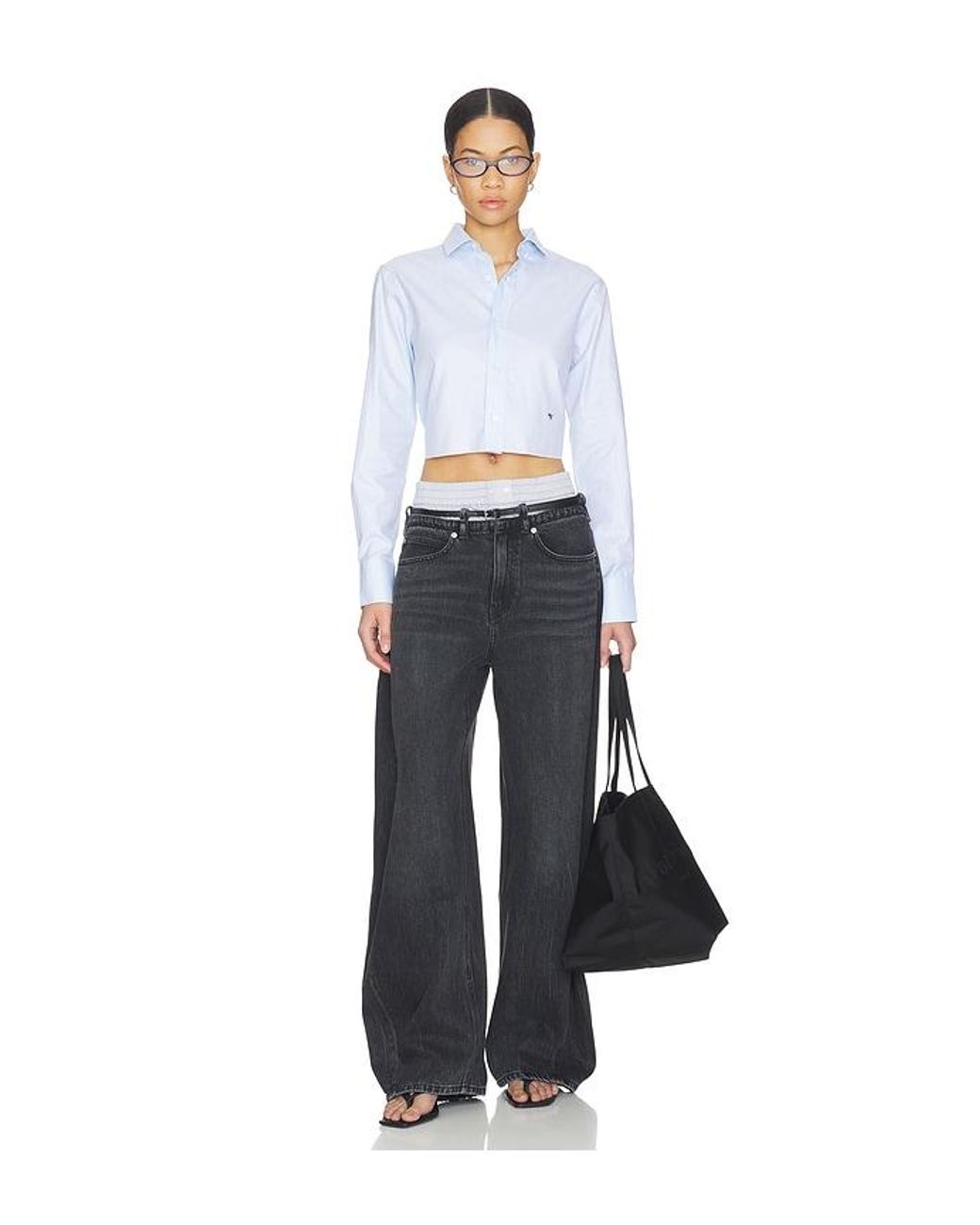 Alexander Wang Black Prestyle Blow Up Jeans With Leather Belt And Boxer
