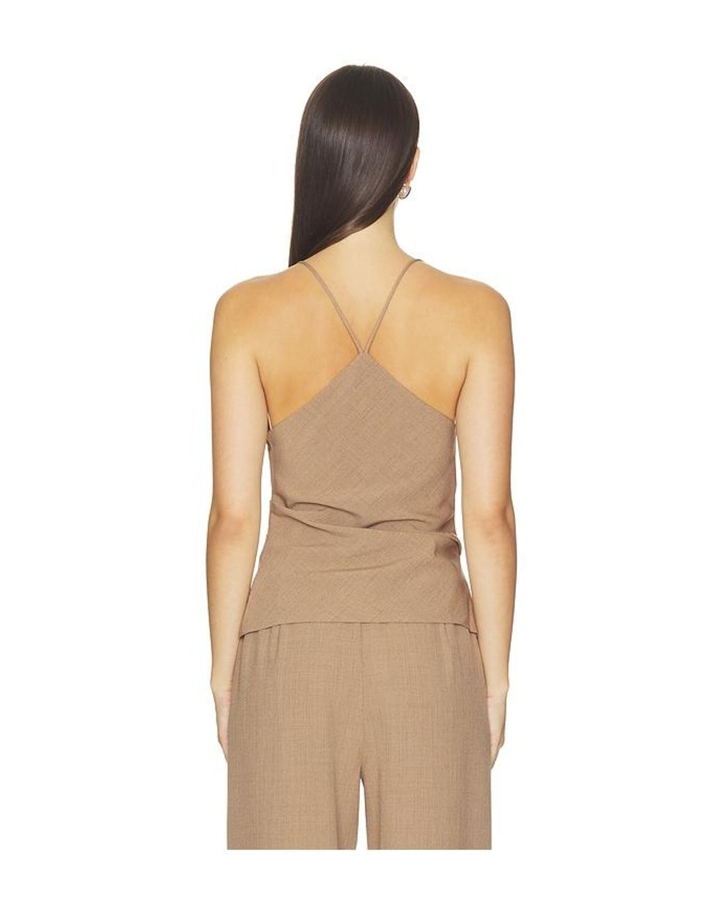 The Sei Natural Asymmetrical Cowl Top