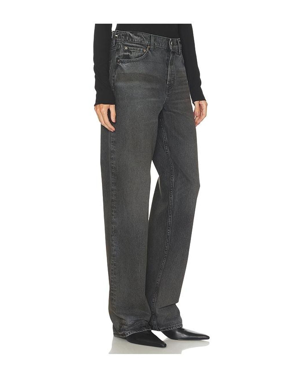 GRLFRND Gray Bella Cinch Low Rise Boyfriend