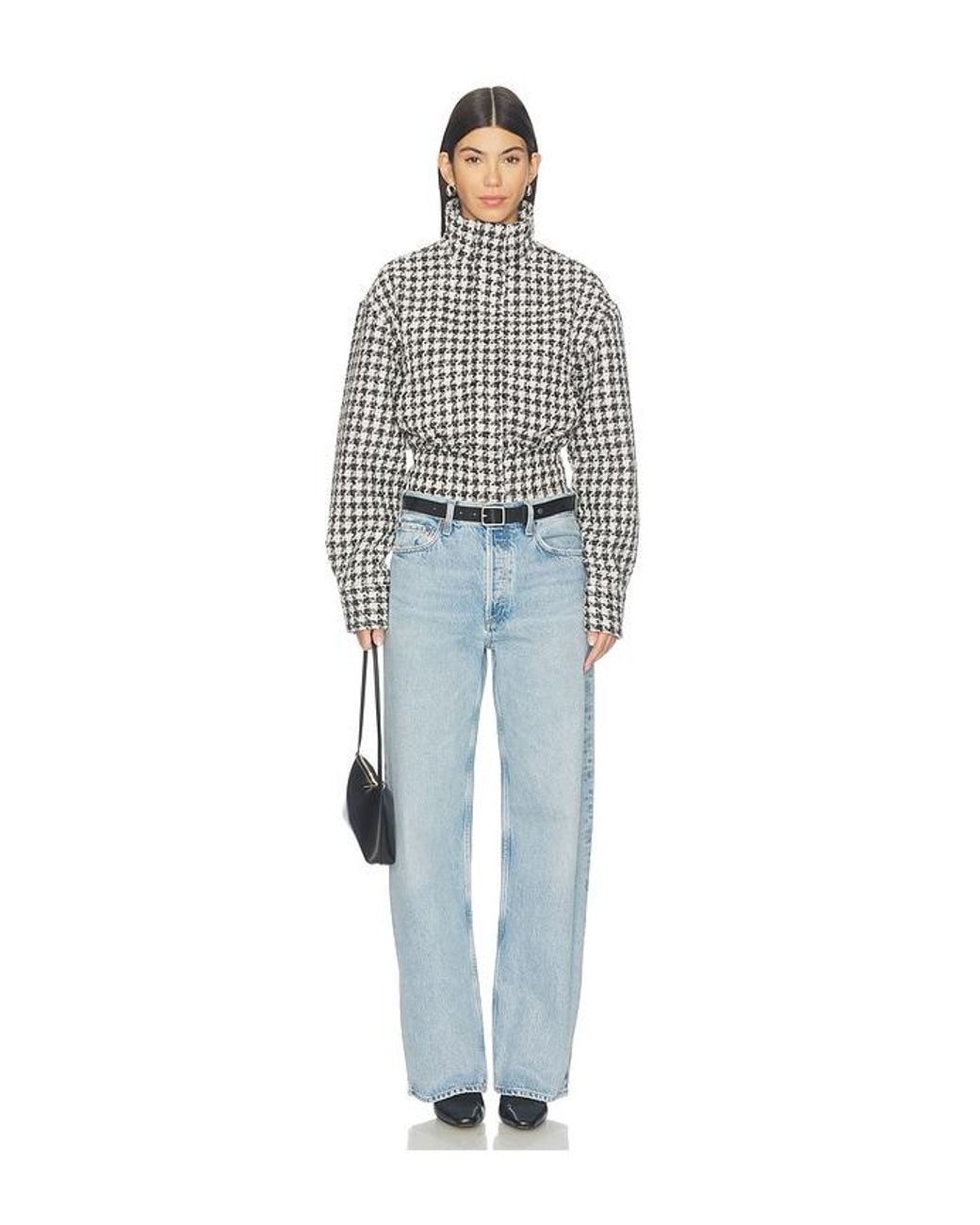 Lovers + Friends Blue Rachel Tweed Bomber Jacket