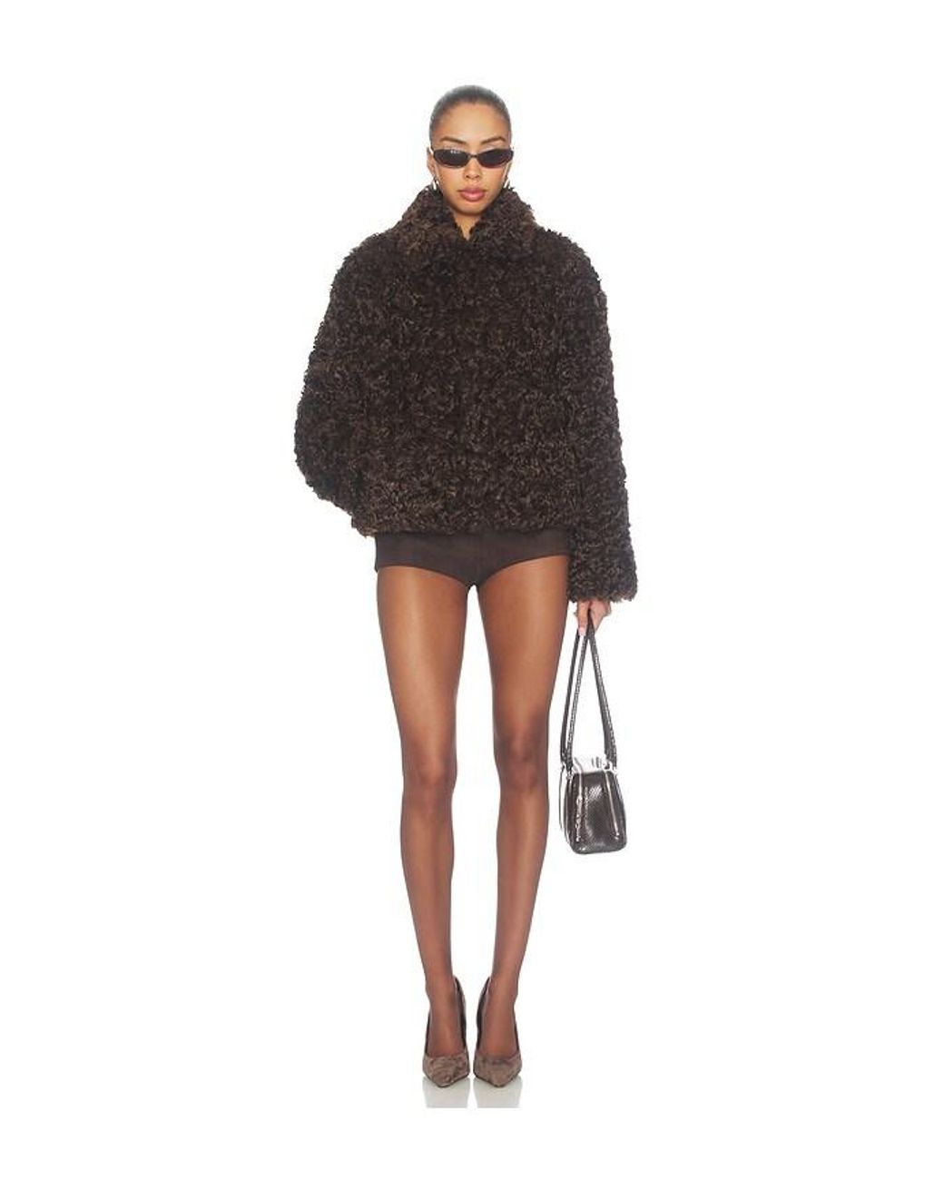 Closed Black Faux Fur Jacket