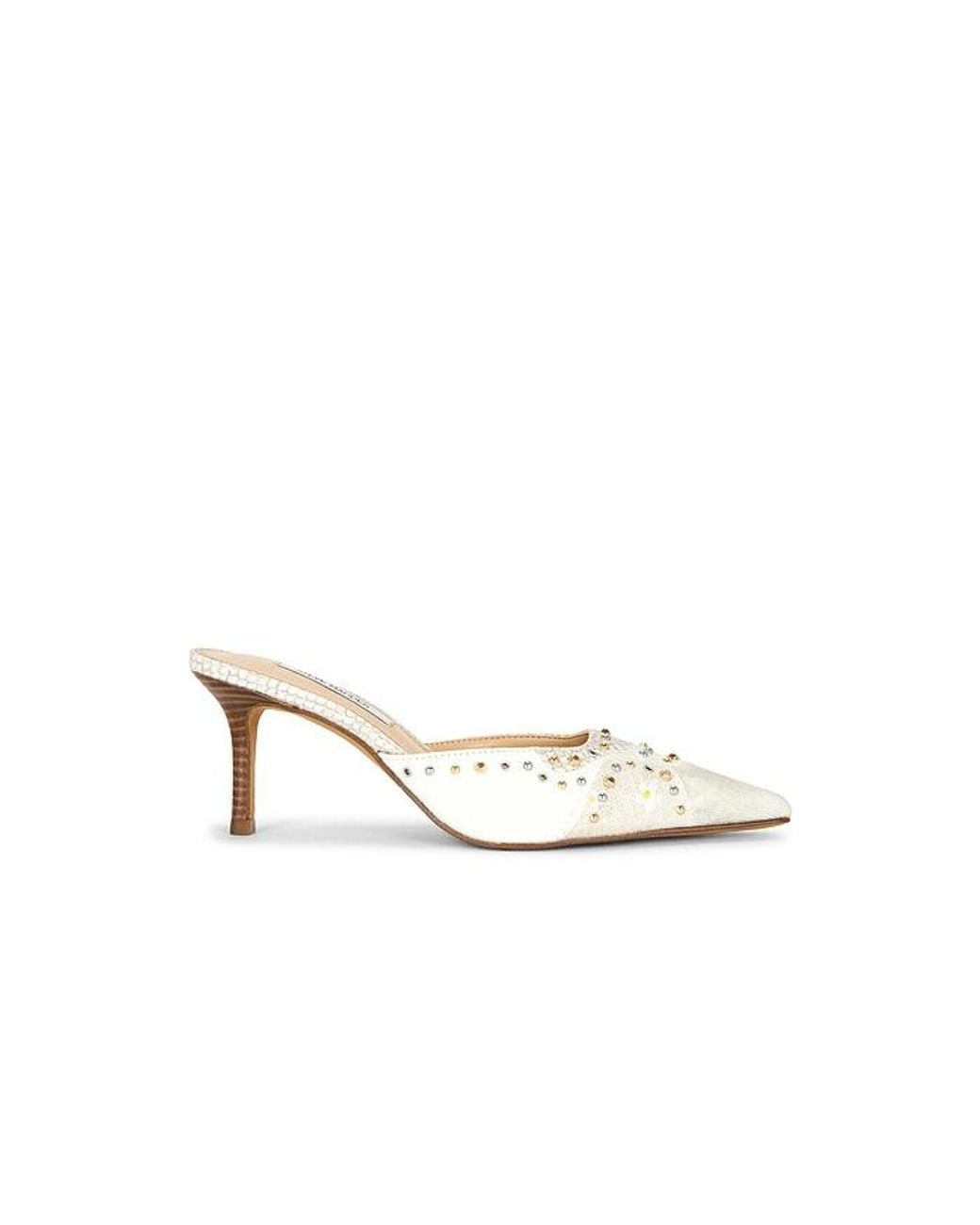 Steve Madden White Alexi Studded Mule