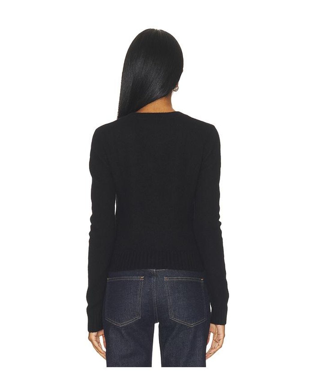 Enza Costa Black Cashmere Shrunken Crew