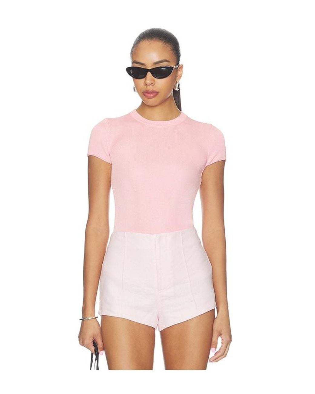 L'academie Pink 'Academie Kiersey Knit T-Shirt