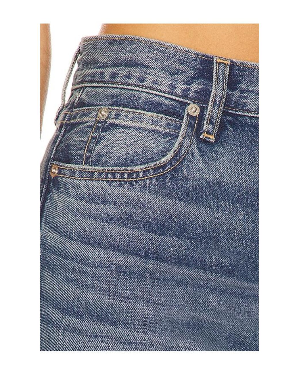 SLVRLAKE Denim Blue London Turn Up Straight Jeans