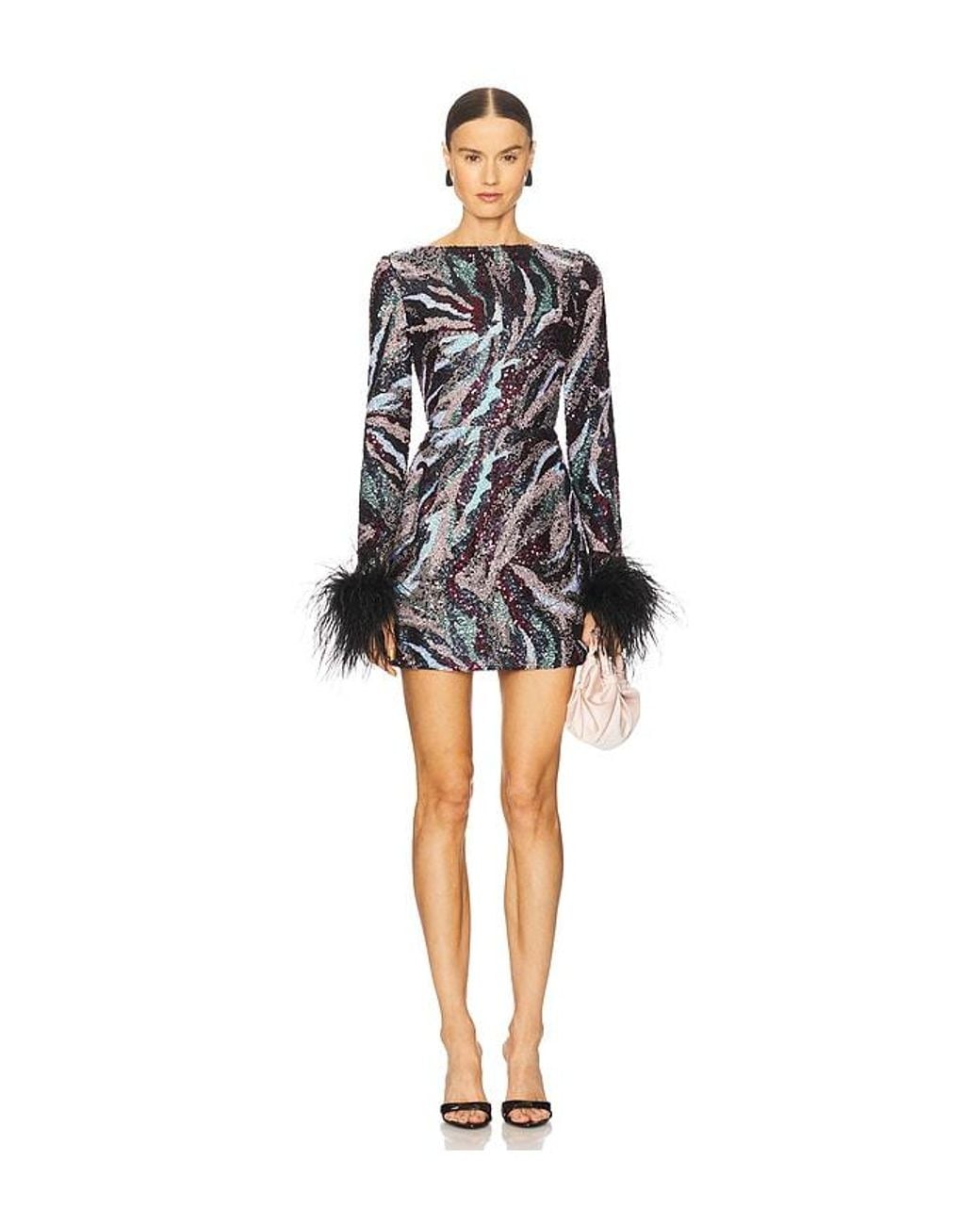 Bronx and Banco Black Tokyo Feather Mini Dress