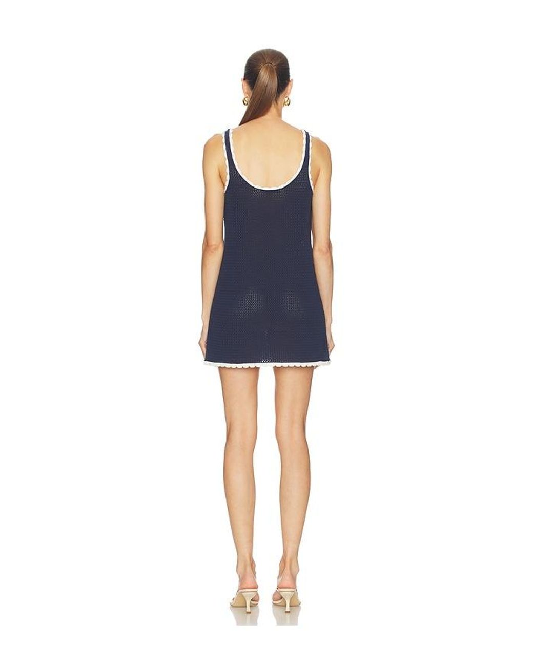 SER.O.YA Blue Brianna Crochet Dress