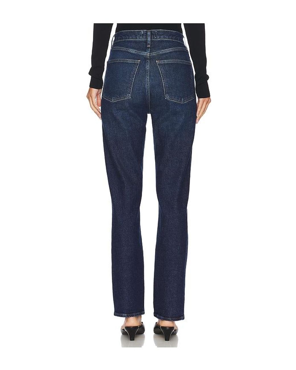 Agolde Blue High Rise Stovepipe Jeans