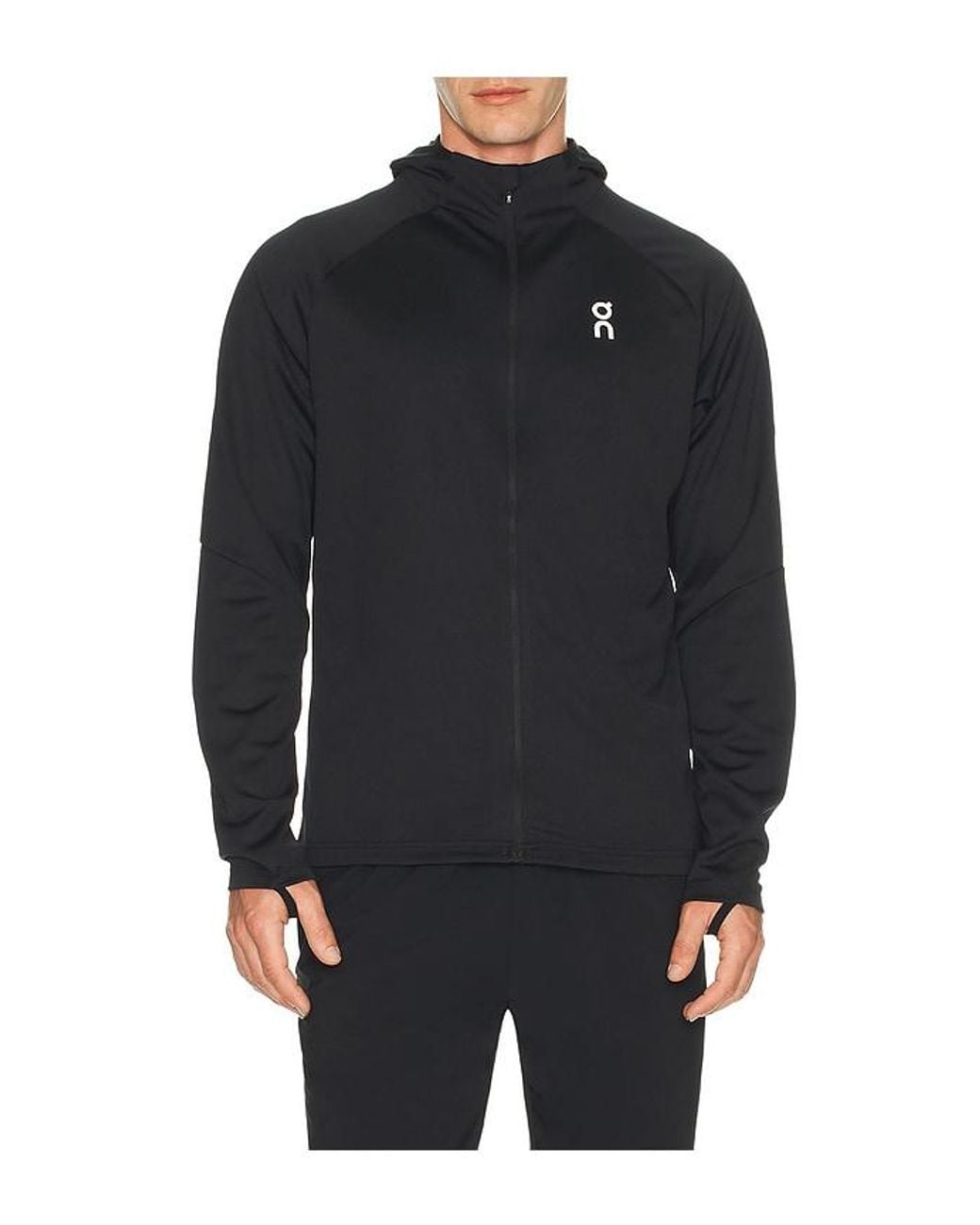 On Shoes Black Climate Zip Hoodie for men