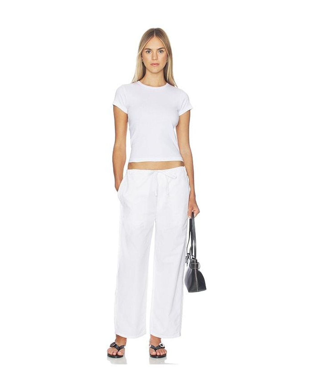 Amo Denim White Simone Wide Leg Pant