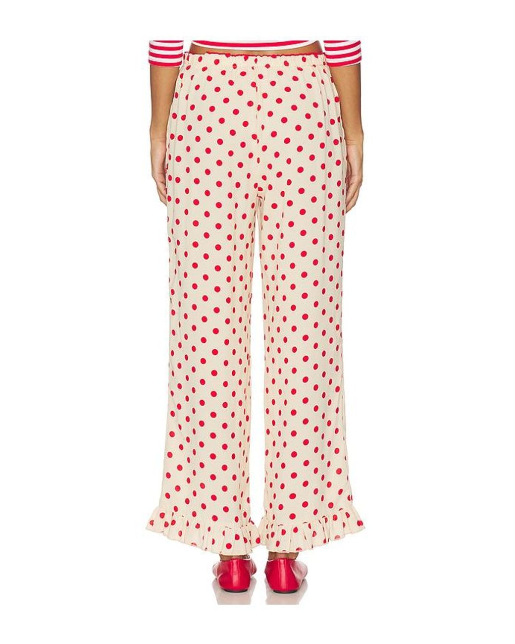 Lisa Says Gah White Liora Ruffle Pant