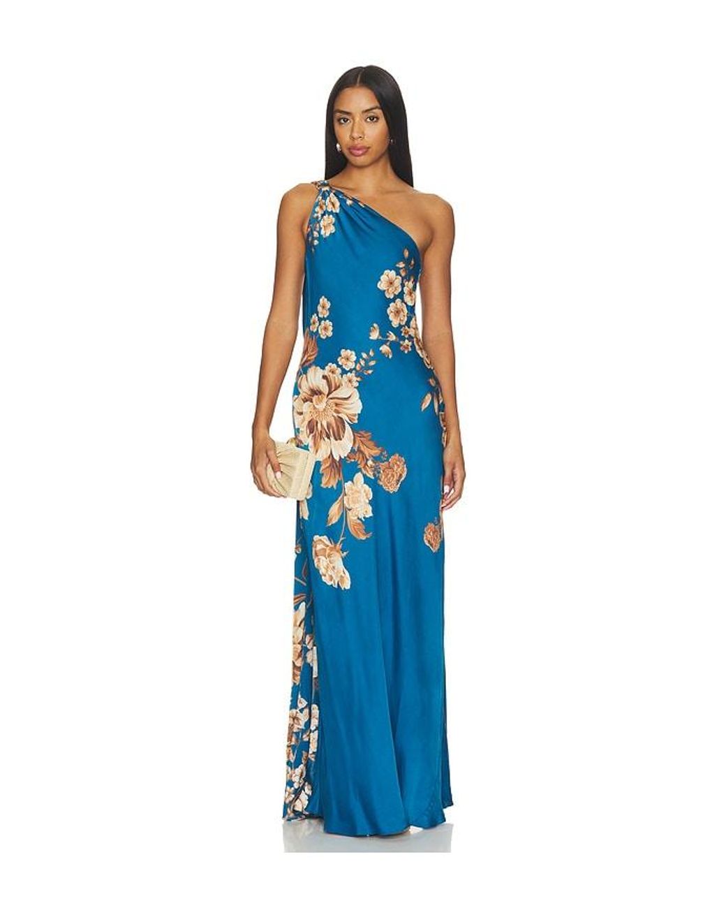Hemant & Nandita Blue One Shoulder Sash Dress