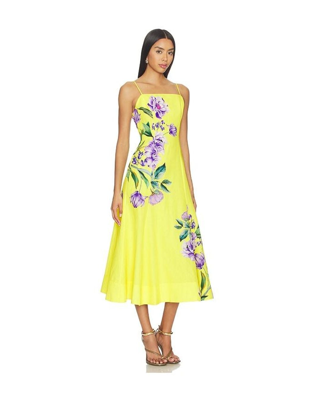 Hemant & Nandita Yellow Paneled Midi Dress