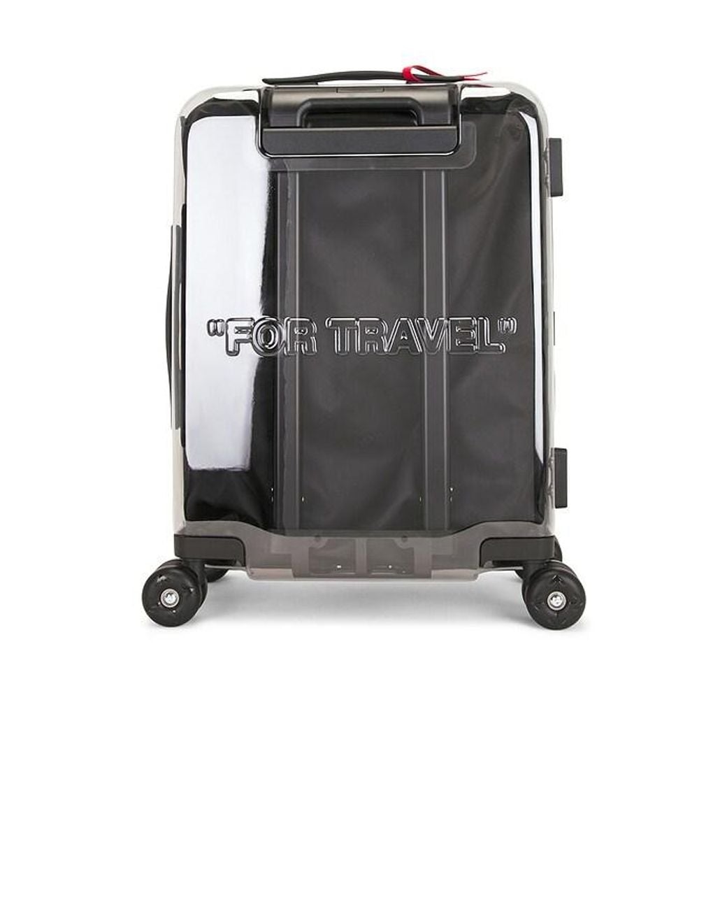 Off-White c/o Virgil Abloh Black Quote Arrow Trolley Luggage + Stickers for men