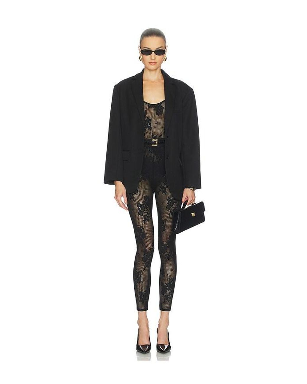 L'Agence Black 'Agence Langärmeliger Body Gwendolyn