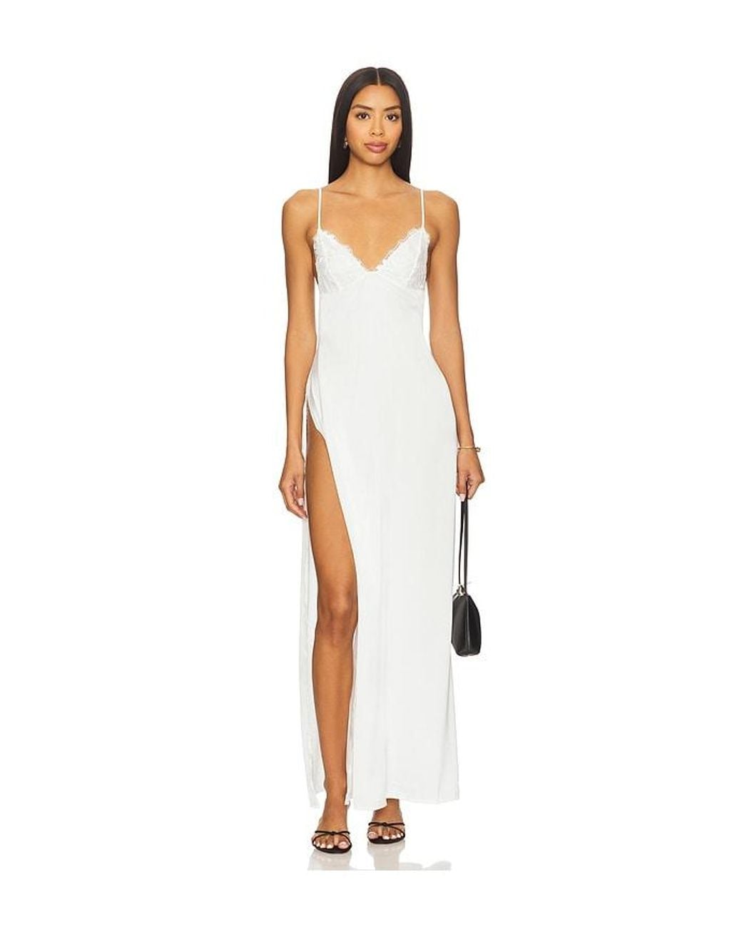 KAT THE LABEL White Dylan Maxi Slip