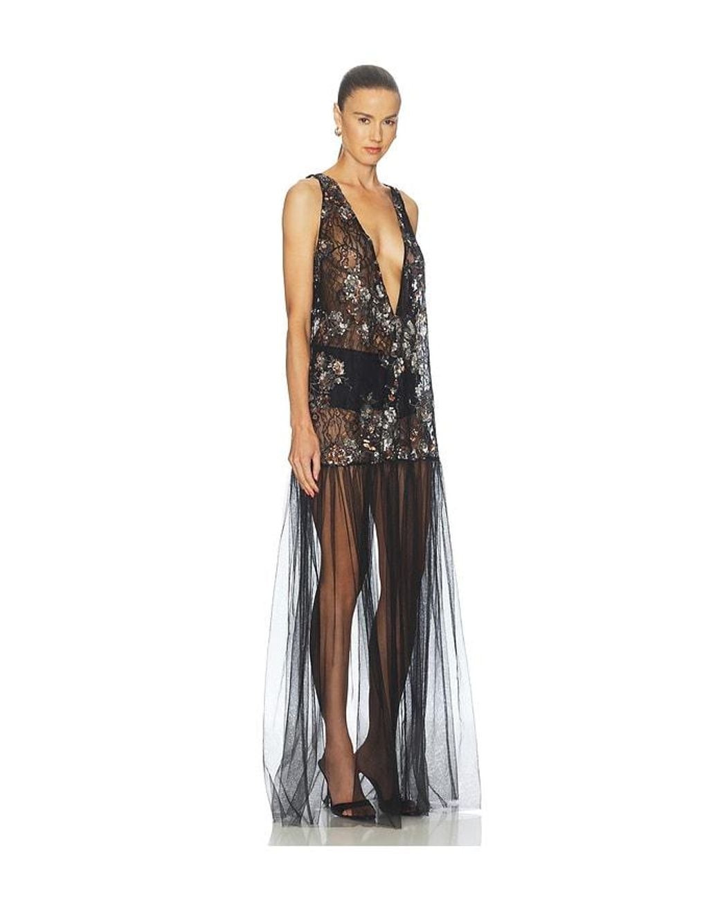 AKNVAS Multicolor Anastasia Beaded Layered Dress