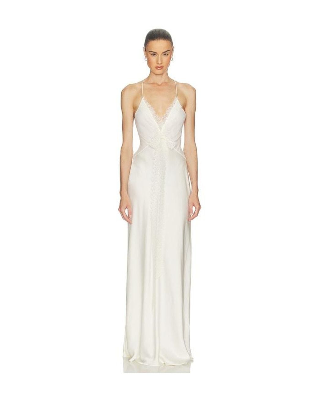 Helsa White Mix Media Slip Dress