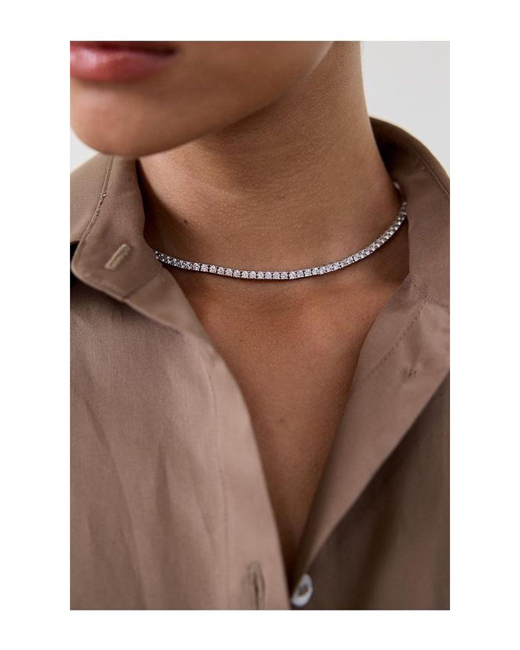 Heaven Mayhem Metallic Lab Grown Tennis Necklace