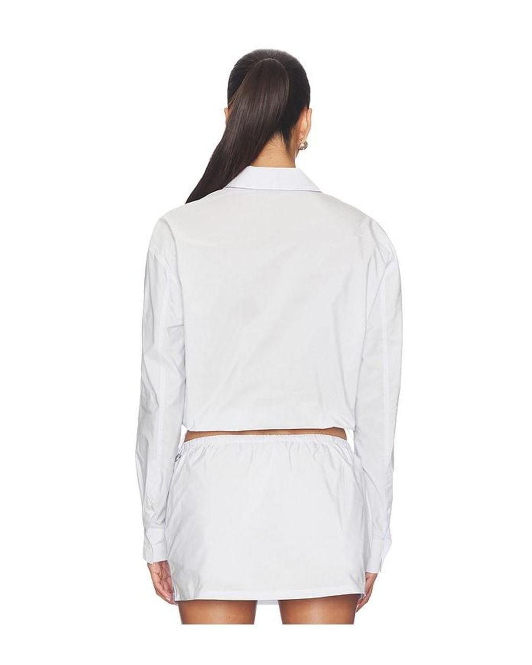 Alexander Wang White Cropped Shirt With Bungee Hem