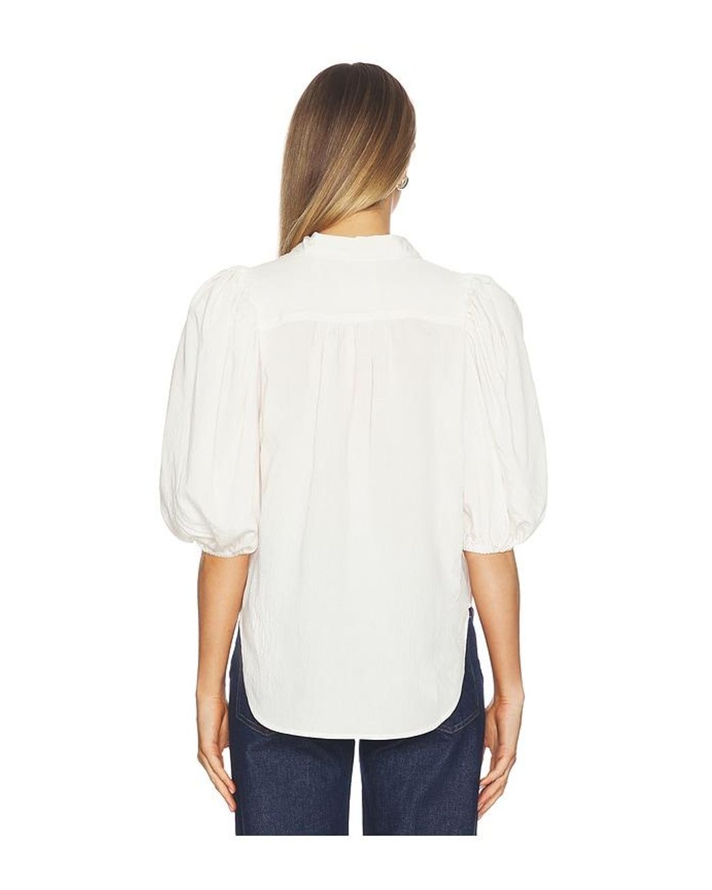Citizens of Humanity White Anya Puff Sleeve Shirt