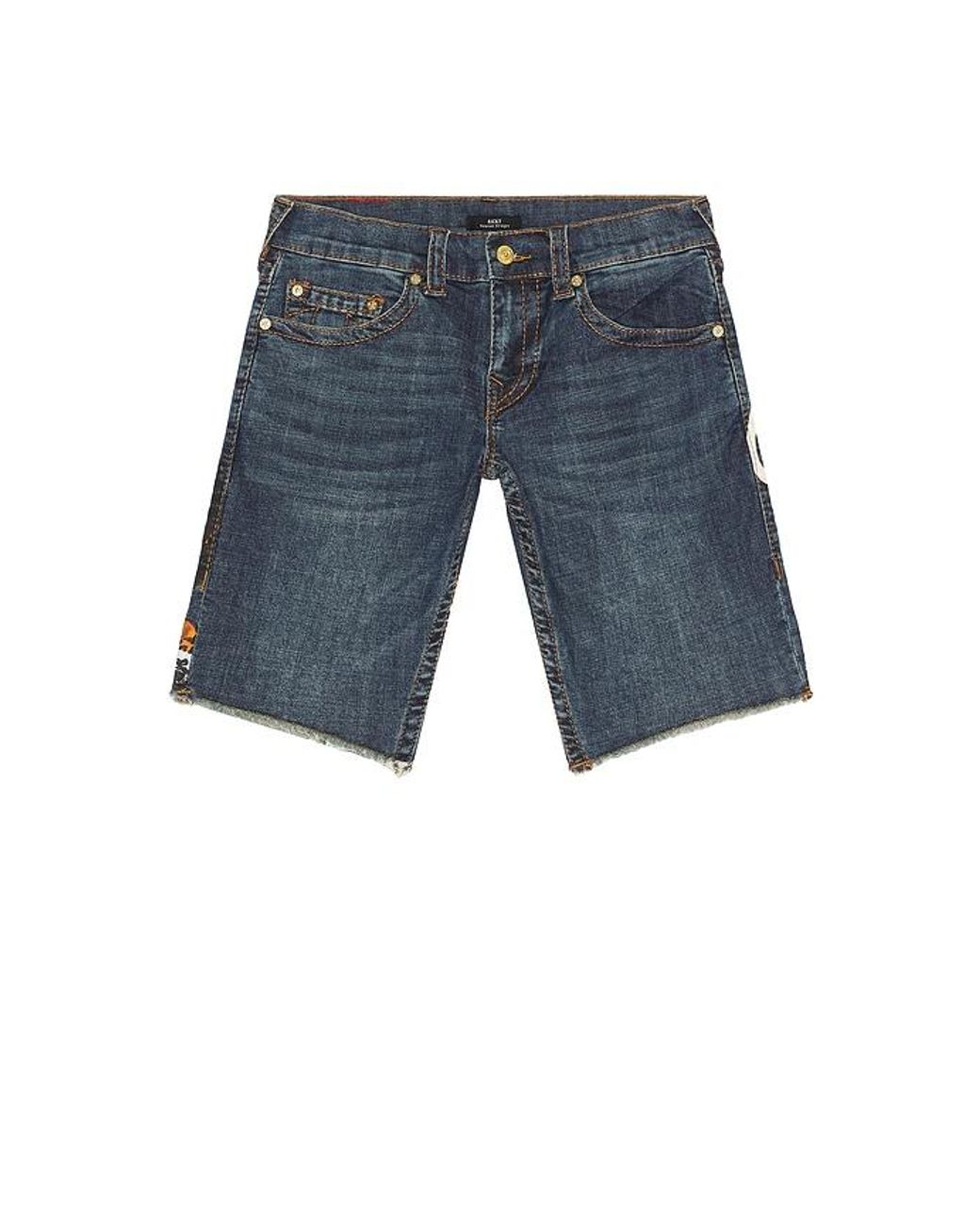 True Religion Multicolor Ricky Big T Undone Hem Shorts for men